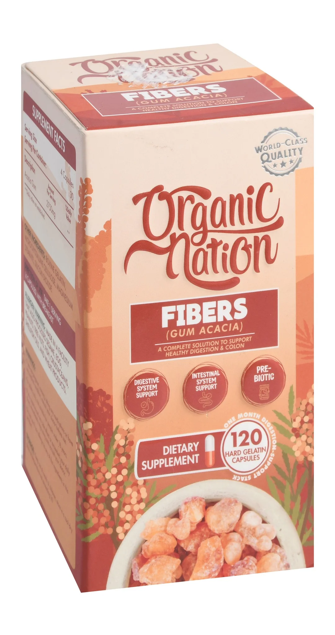 b3667722-0382-48e0-a4e3-54715221c02a8c5b67e8aefc1d0dfc5968cd24122a0a_DSC_0001 Organic Nation Fibers 2750mg Gum Acacia Digestive & Intestinal Support Supplement with Prebiotics - Image 1
