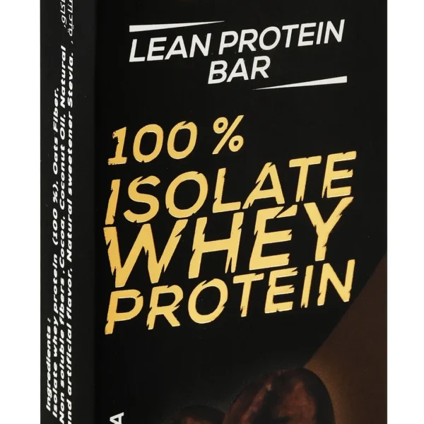 Zero 100% Isolate 22g Lean Whey Protein Bar Mocha Flavor - no added sugar, gluten free, artificial sweetener free