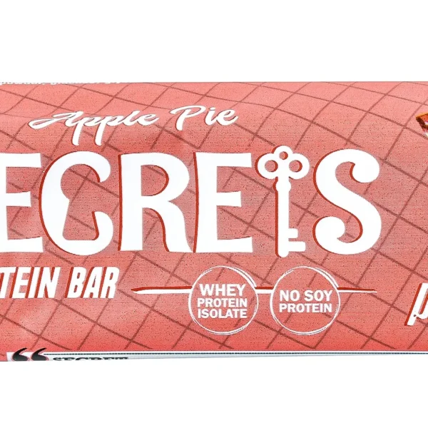 Organic Nation Secrets 25g Isolate Whey Protein Bar Apple Pie Flavor - soy protein free
