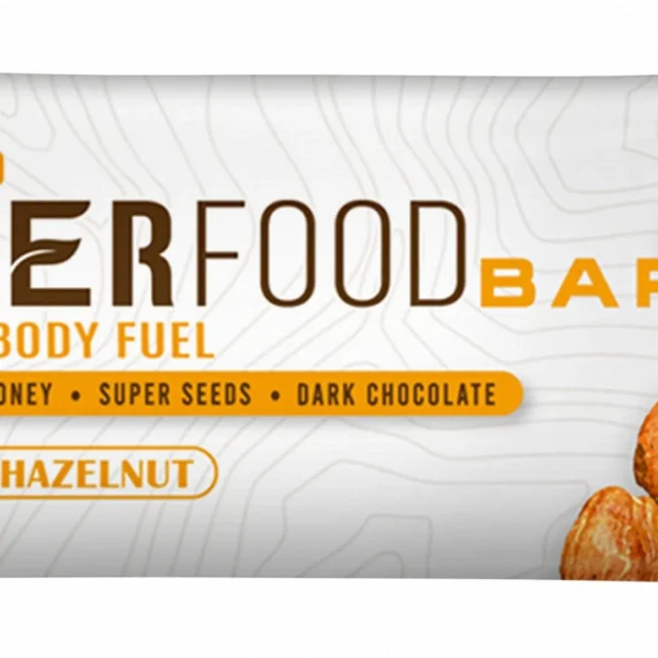 Advanced Sports Nutrition Organic Chocolate & Hazelnut Superfood Bar with Oats, Seeds & Honey - gluten free, soy free, no added sugar