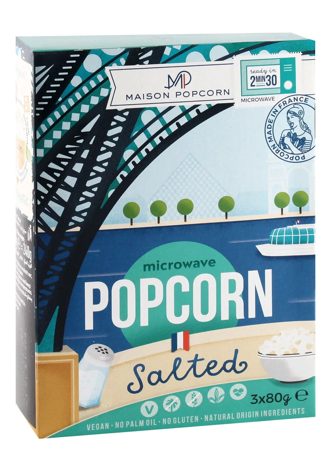 be4c501b-67cd-4e0c-a712-5607c2ce4a5eacdc8ebcaaa871a488d42fcad35a6908_IMG_2395 Maison Microwave Salted Flavor Popcorn (3 Bags) - vegan, palm oil free, gluten free - الصورة 1