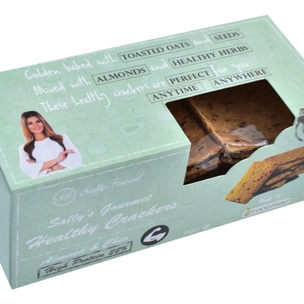 Foodprint Sally's Gourmet Healthy Crackers with Almond & Chia - high protein