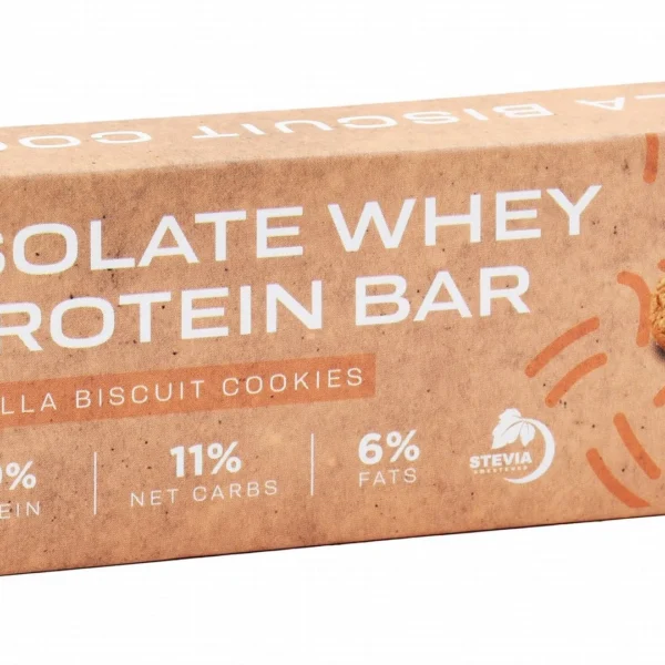 TVN 40% Whey Isolate Protein Bar Vanilla Biscuits & Cookies Flavor with Stevia
