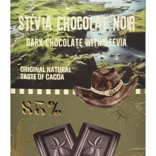 Zero 85% Dark Chocolate Slab with Stevia - no added sugar, vegan, gluten free
