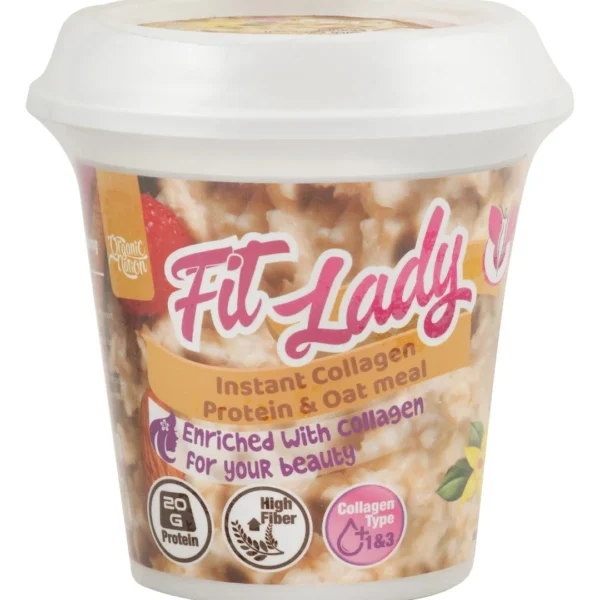 Organic Nation Fit Lady Instant Protein Oatmeal Vanilla Flavor with Collagen - high fiber