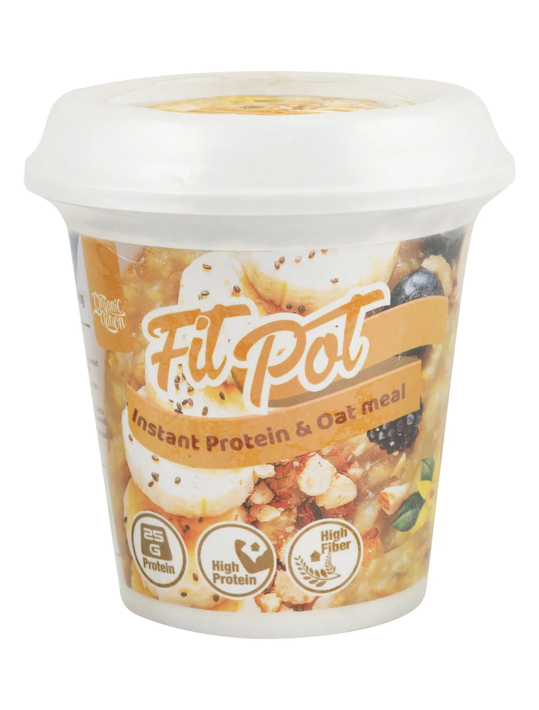 d5e17d4a-51b0-4a19-b8ef-e3412c7c26f81d539c47528fcc04779958957ac33bbd_DSC_0017 Organic Nation Fit Pot Instant Protein Oatmeal Vanilla Flavor - high fiber - الصورة 1