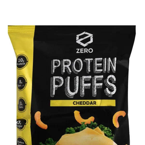 Zero 10g Protein Cheddar Puffs - GMO free, gluten free, palm oil free