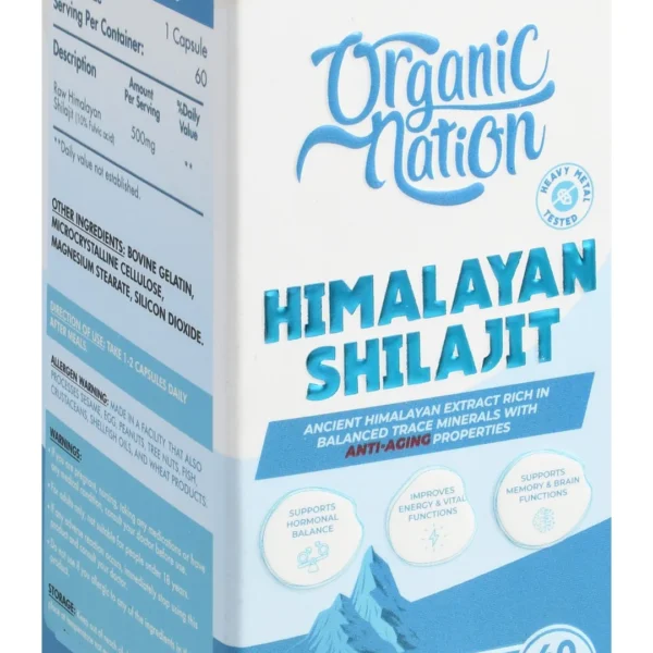 Organic Nation Vitals 500mg Himalayan Shilajit Hormonal, Energy & Brain Support Supplement
