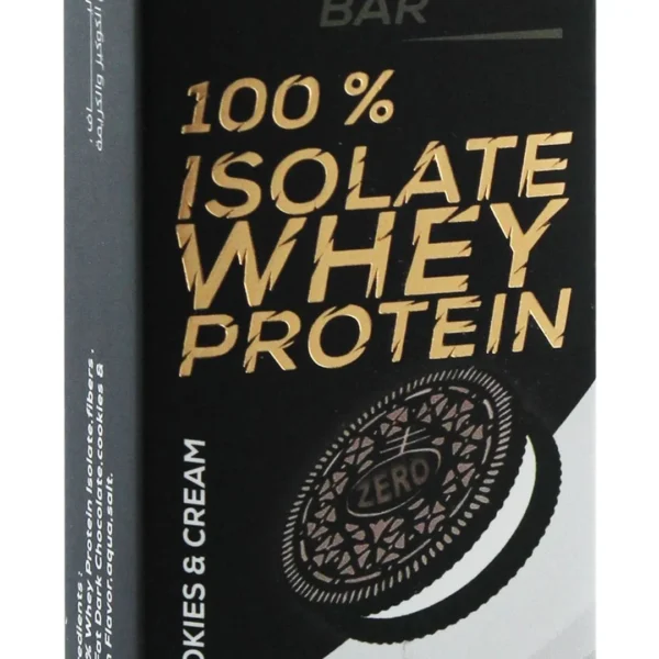 Zero 100% Isolate 30g Lean Whey Protein Bar Cookies & Cream Flavor - GMO free, sugar free, artificial sweetener free