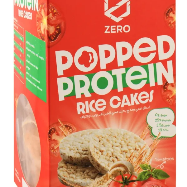 Zero Popped Protein Rice Cakes Tomato Flavor (15 Pieces) - vegan, gluten free, sugar free