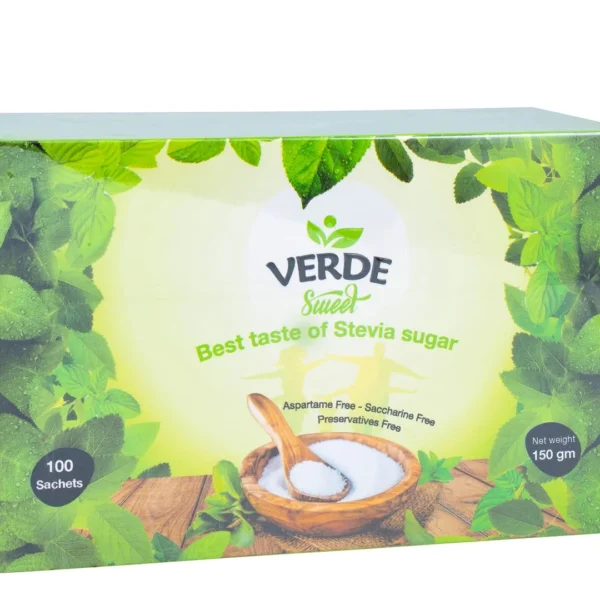 Verde Sweet Stevia Sugar - aspartame free, saccharine free, preservatives free ( 100 Sachets )
