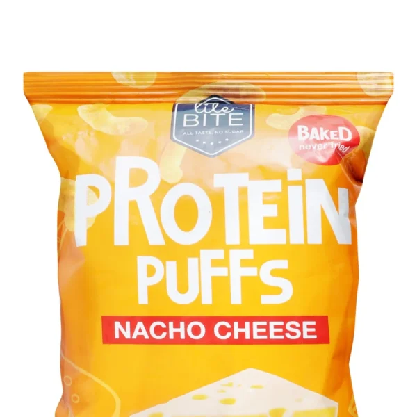 Lite Bite Baked Nacho Cheese 10% Protein Puffs - preservatives free