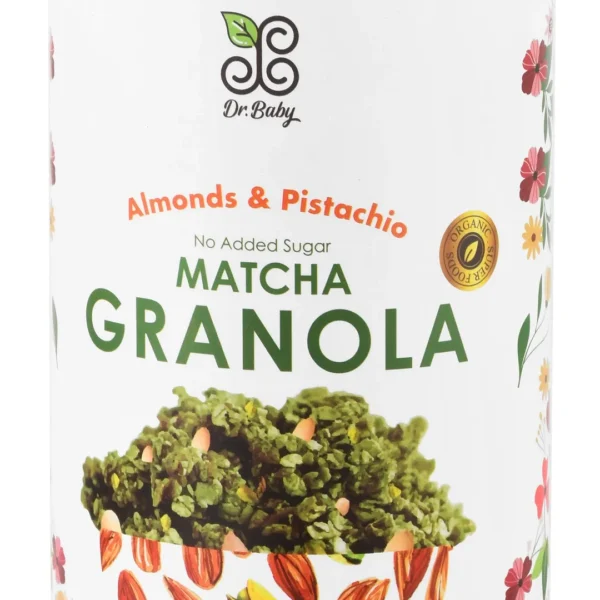 Dr. Baby Organic Matcha Granola with Almonds & Pistachios - no added sugar